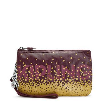 Kipling Creativity Extra Large Metallic Wristlet Táska Bordó | HU 2066SG